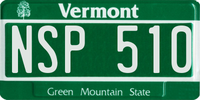 VT license plate NSP510