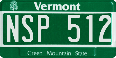 VT license plate NSP512