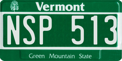 VT license plate NSP513