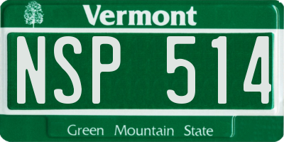 VT license plate NSP514