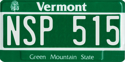 VT license plate NSP515