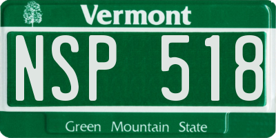 VT license plate NSP518