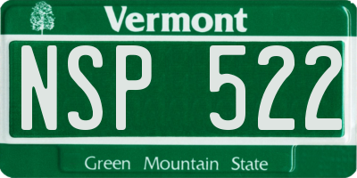 VT license plate NSP522