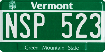 VT license plate NSP523
