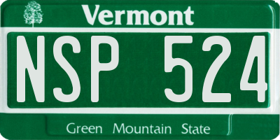 VT license plate NSP524