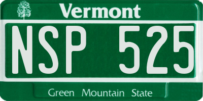 VT license plate NSP525
