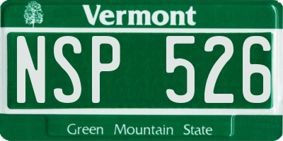 VT license plate NSP526
