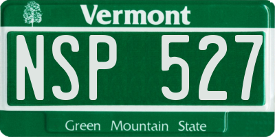VT license plate NSP527