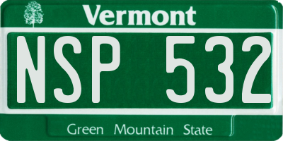 VT license plate NSP532