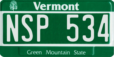 VT license plate NSP534