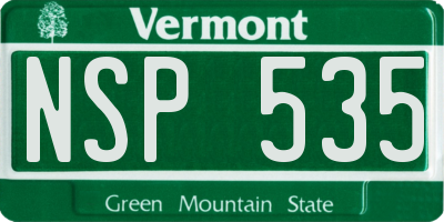 VT license plate NSP535