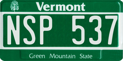VT license plate NSP537
