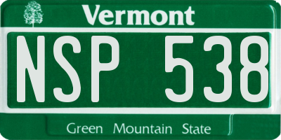 VT license plate NSP538