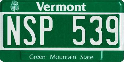 VT license plate NSP539