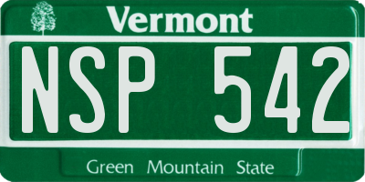 VT license plate NSP542