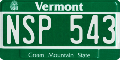 VT license plate NSP543