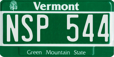 VT license plate NSP544