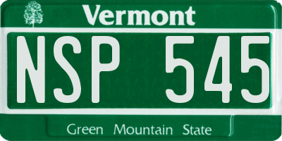 VT license plate NSP545