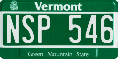 VT license plate NSP546