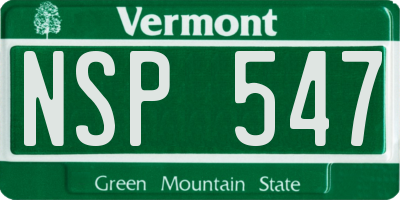 VT license plate NSP547