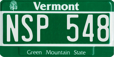 VT license plate NSP548