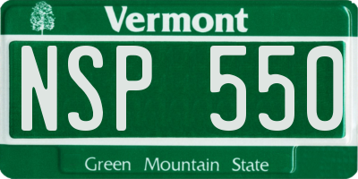 VT license plate NSP550