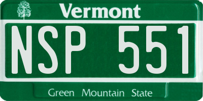 VT license plate NSP551
