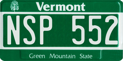 VT license plate NSP552