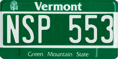 VT license plate NSP553