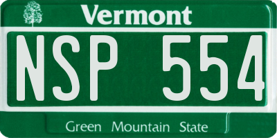 VT license plate NSP554