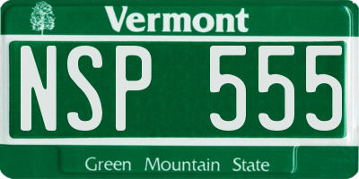 VT license plate NSP555