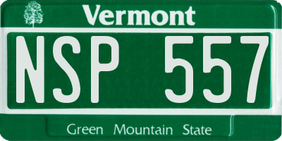 VT license plate NSP557
