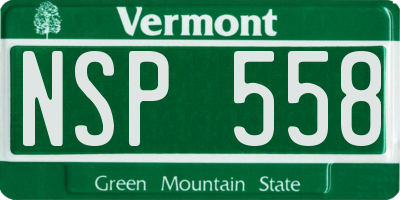 VT license plate NSP558