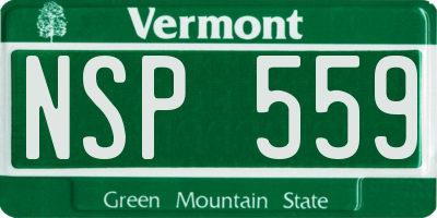 VT license plate NSP559
