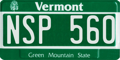VT license plate NSP560