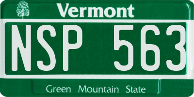 VT license plate NSP563