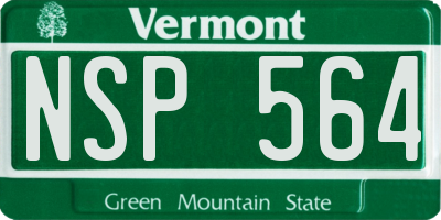 VT license plate NSP564