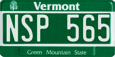VT license plate NSP565