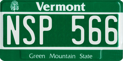 VT license plate NSP566