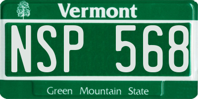 VT license plate NSP568