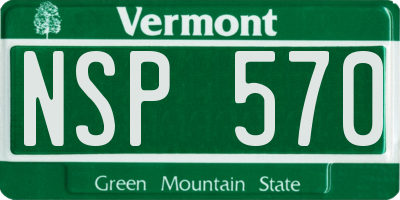 VT license plate NSP570