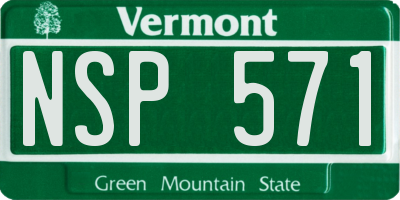 VT license plate NSP571