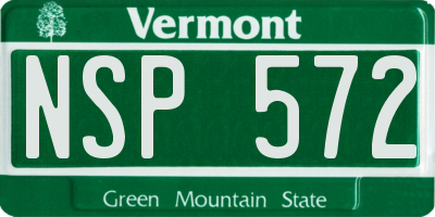 VT license plate NSP572
