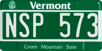 VT license plate NSP573