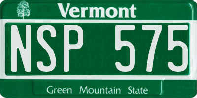 VT license plate NSP575