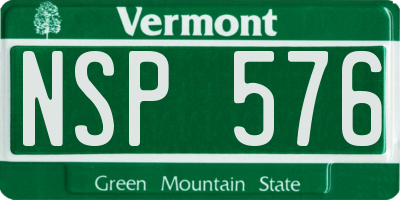 VT license plate NSP576