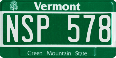 VT license plate NSP578