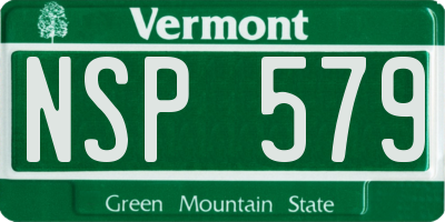 VT license plate NSP579
