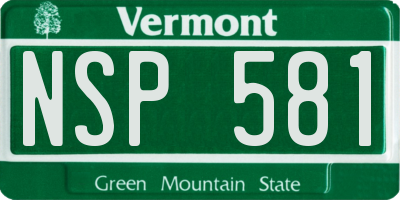 VT license plate NSP581