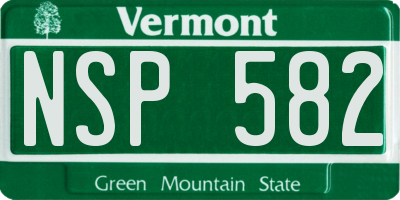 VT license plate NSP582